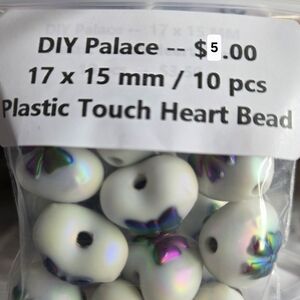 Rainbow Shimmer bow  Heart Plastic Beads